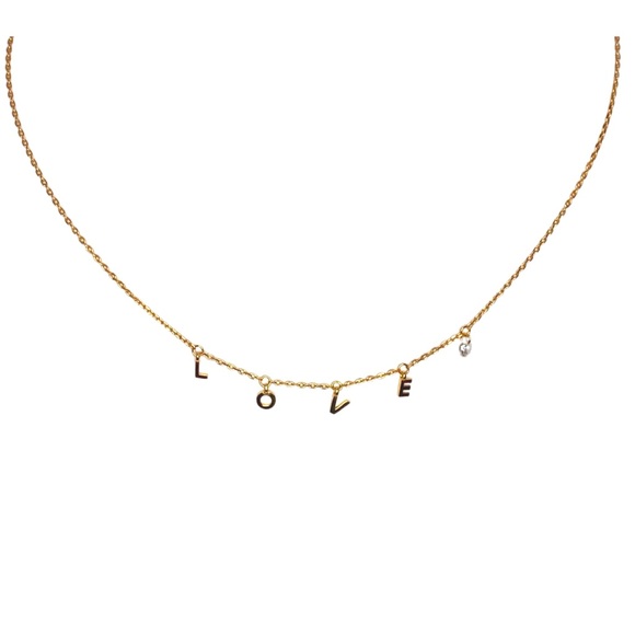 ✨18k Gold Vermeil LOVE LETTER  CHARMS NECKLACE✨2023 BESTSELLING JEWELRY GIFT 🤩 - Picture 3 of 5